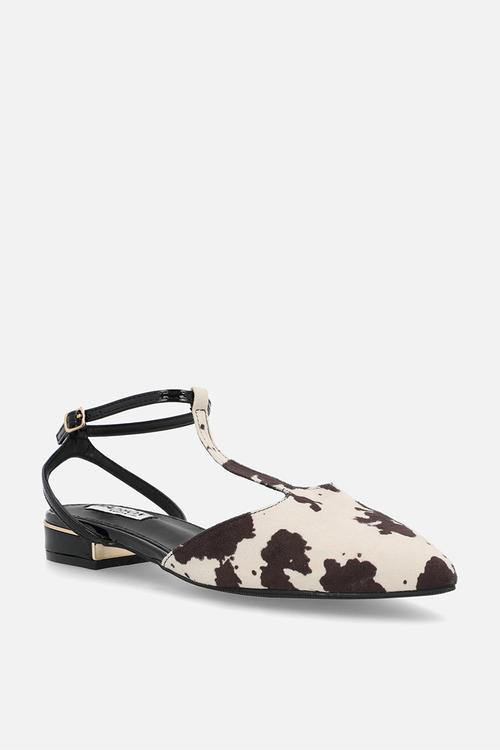 Ola ankle strap pump - cow print