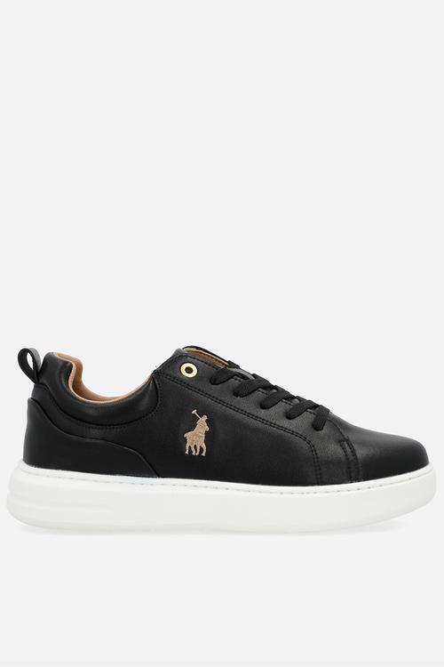 Classic leather sneaker - black & gold