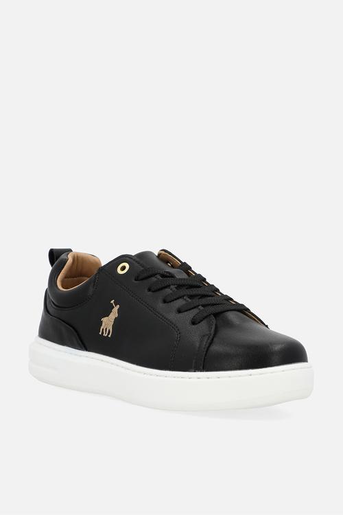 Classic leather sneaker - black & gold