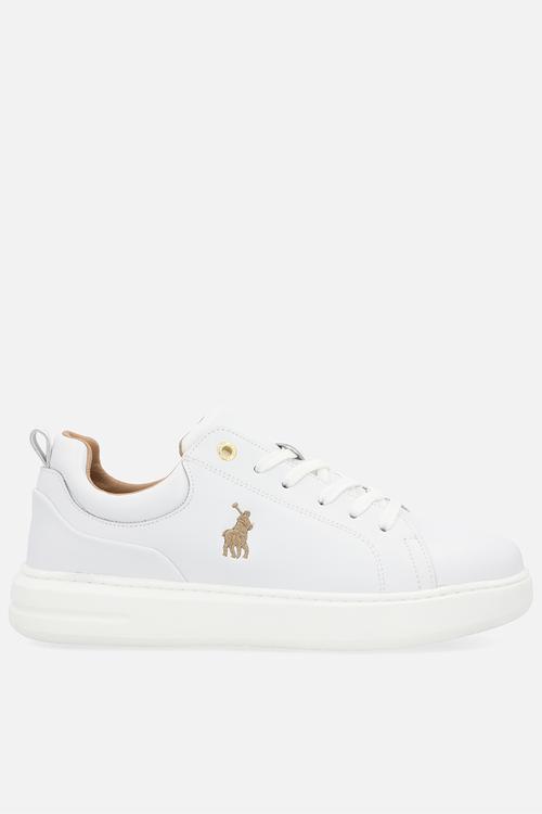 Classic leather sneaker - white & gold