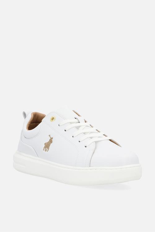 Classic leather sneaker - white & gold