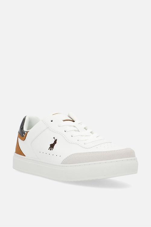 Colour block court sneaker - white