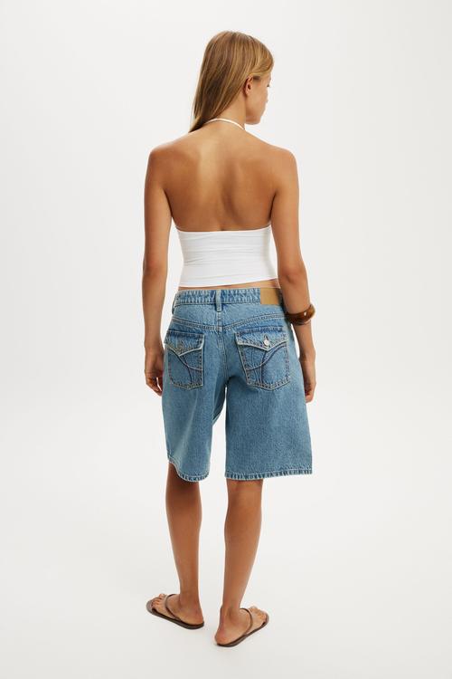 Baggy denim short - pisces blue