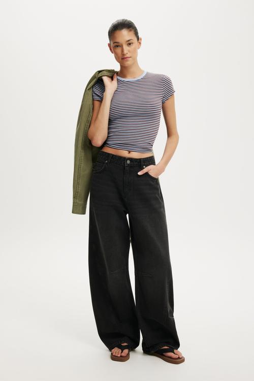 Barrel jean - revolve black seam