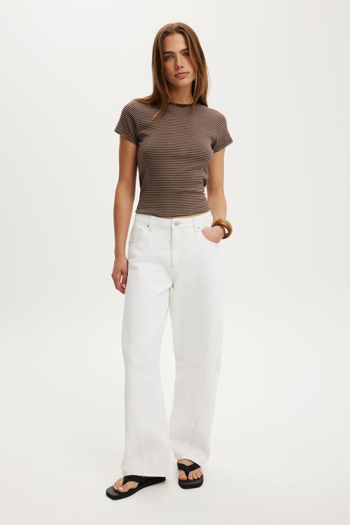 Barrel jean - vintage white seam