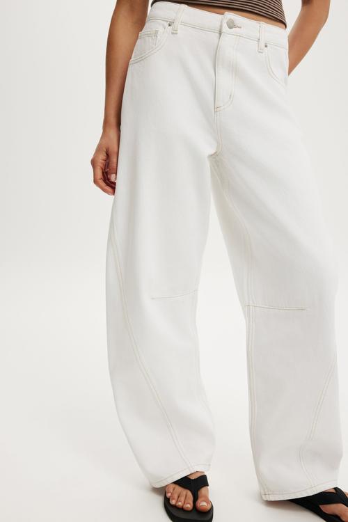 Barrel jean - vintage white seam