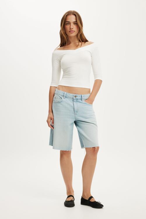 Baggy denim short - laurel blue 