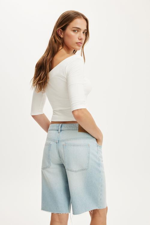 Baggy denim short - laurel blue 