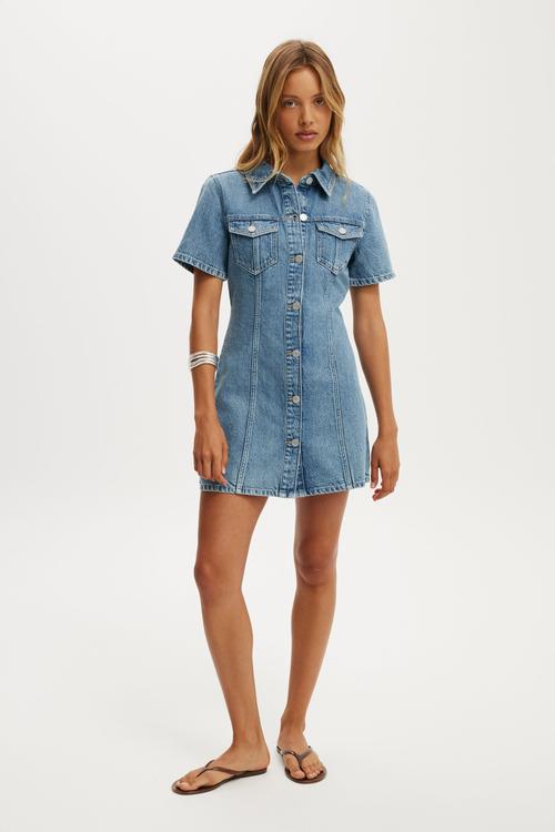 Short sleeve dress - pisces blue