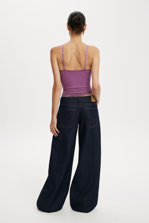 Low rise wide jean - aries blue
