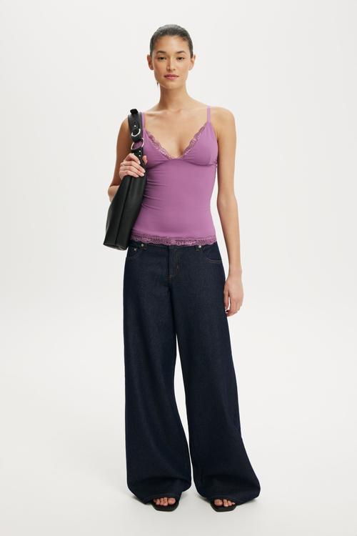 Low rise wide jean - aries blue
