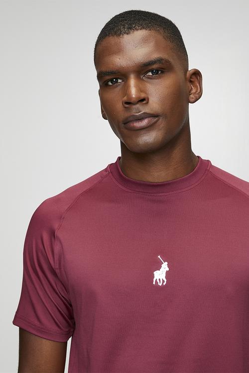 Karabo Sport Short Sleeve Printed Tech Tee - Maroon