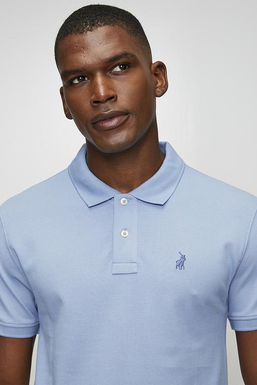 Carter Essential Pique Short Sleeve Golfer - Blue
