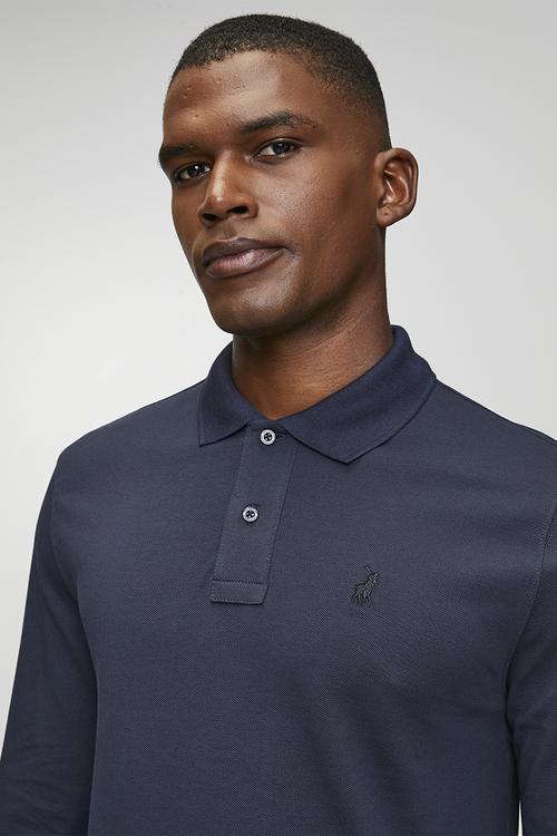 Ls Carter Essential Pique Ls Golfer - Navy