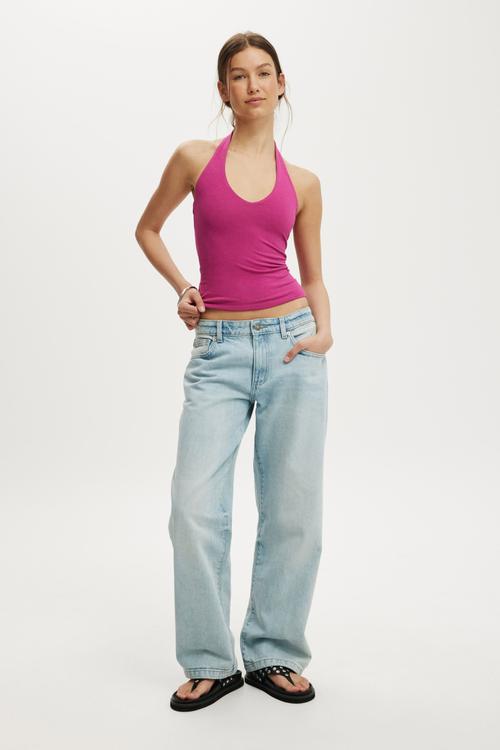 All day v neck halter - wild orchid