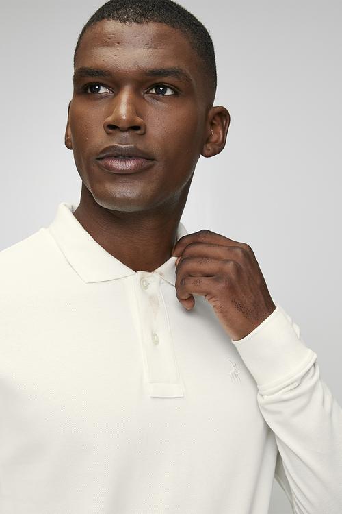 Ls Carter Essential Pique Ls Golfer - White