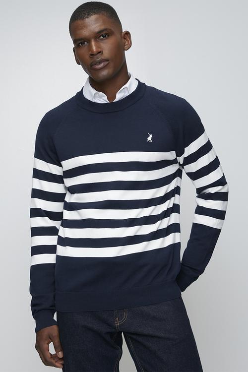 Segal Essential Cotton Crew Ls Knitwear  - Navy