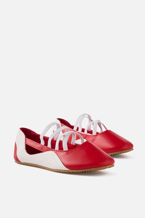 Spencer Sporty Flats -  Varsity Red/White