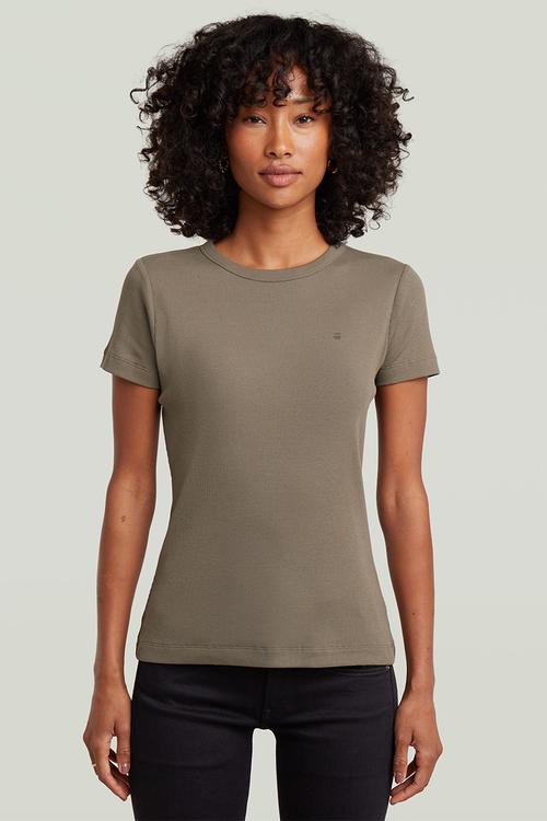Slim rib r t wmn - Turf