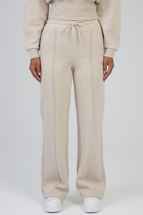 Fables Track Pants Glitter Fleece Wide Leg Sweat Pants - Stone
