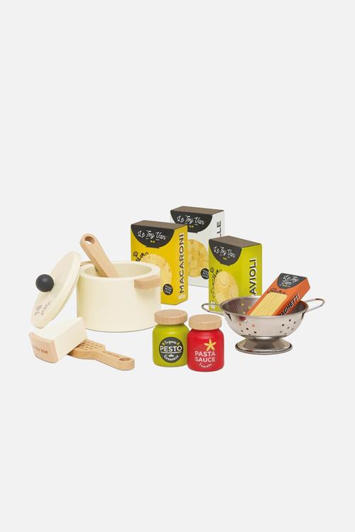 12 pcs Wooden Organic Pasta Set - white/beige