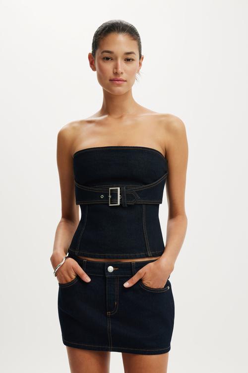 Denim corset - aries blue