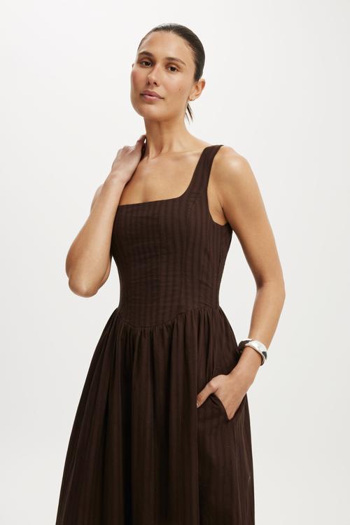 Day midi dress - dark oak