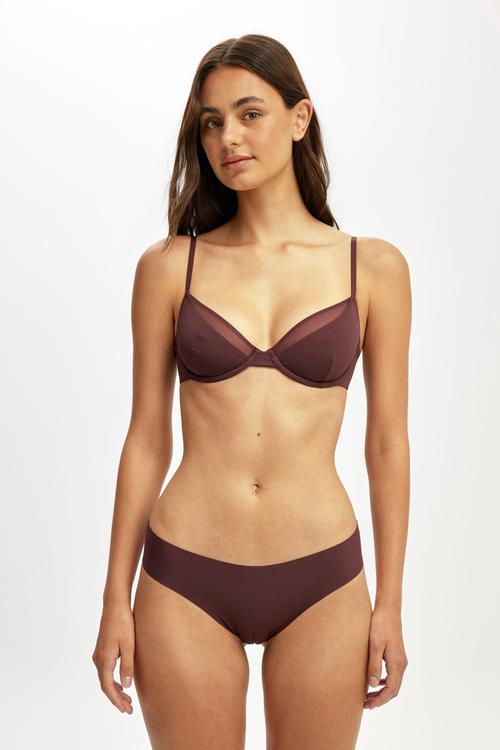 Double Layer Underwire Bra - Chocolate Plum