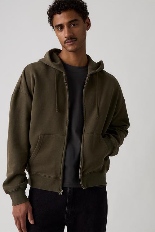 HAYES BOXY FULL ZIP - GRUNGE MAITAKE BROWN