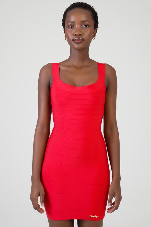 Whisked Away Mini Dress Bandage Mini Dress - Red