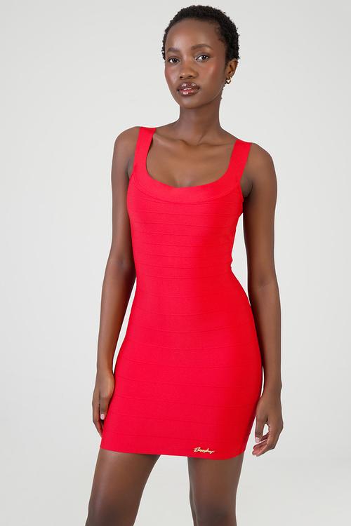 Whisked Away Mini Dress Bandage Mini Dress - Red