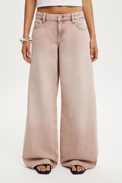 Low rise wide jean - cameo pink