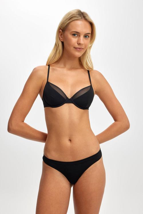 Double Layer Underwire Bra - Black