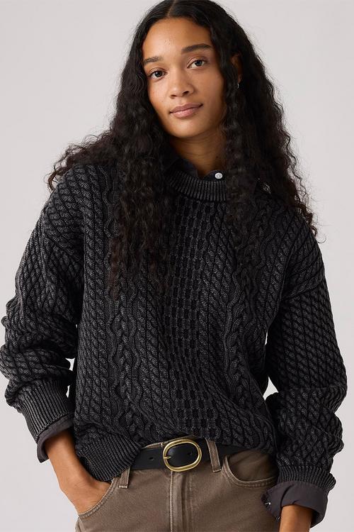 Leilah cable crewneck - washed anthracite night anthracite night cotton