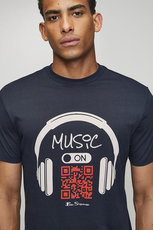 Music QR Code Tee-Shirt - Navy
