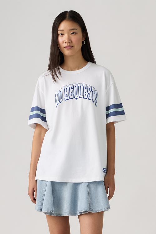 Gr tabor tee za no requests bright white slv stripes - sunshine blue