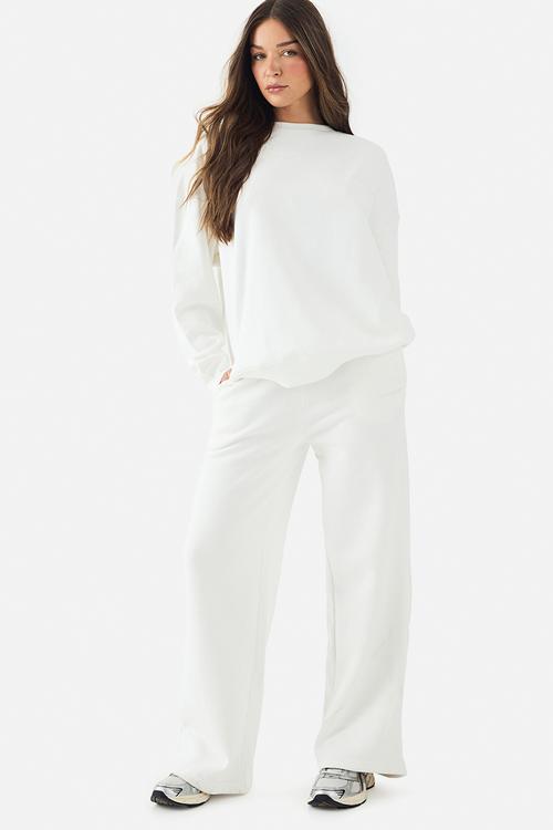 Dsgn studio embroidered straight leg jogger - ecru