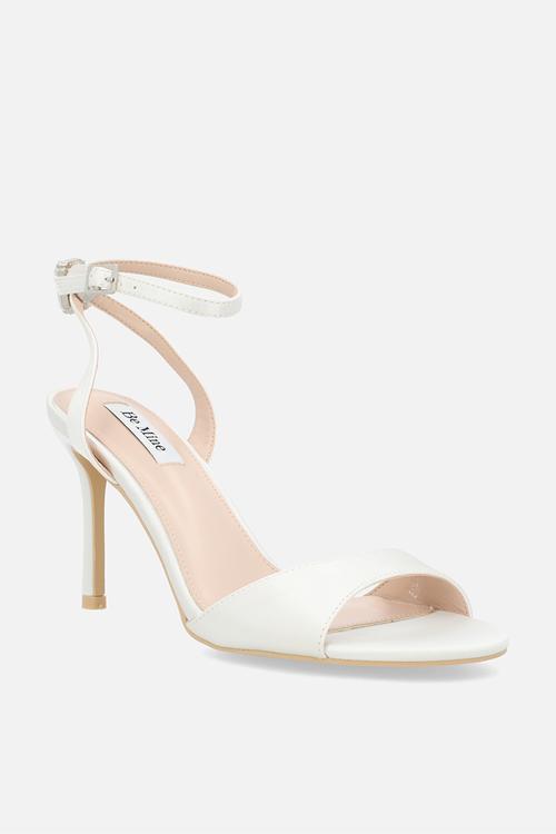 Eshana stiletto ankle strap heel - ivory satin