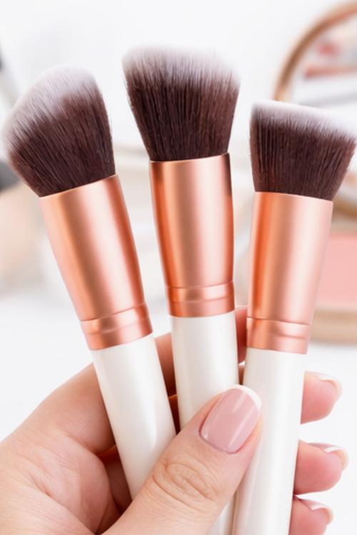 Make Up Brush 14 Piece Set - White & Rose Gold