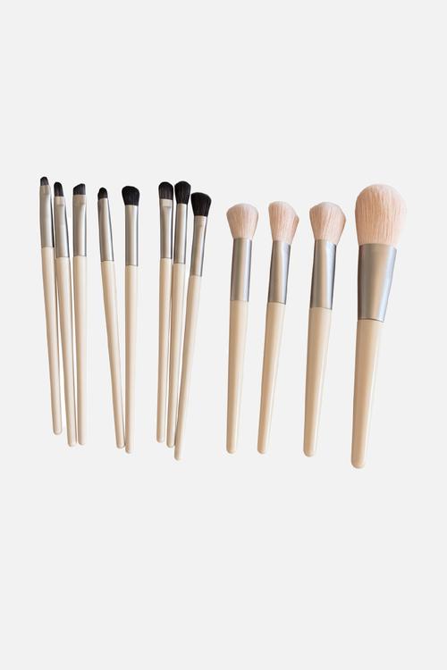 Make Up Brush 12 Piece Set - Beige