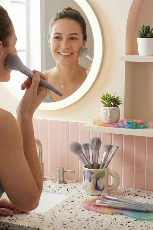 Make Up Brush 10 Piece Set - Purple Shades