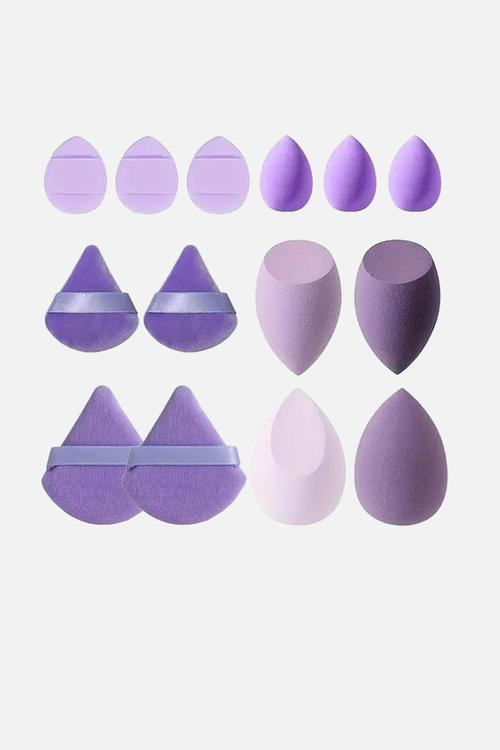 Make Up Sponge 14 Piece Set - Purple