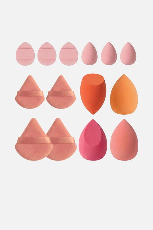 Make Up Sponge 14 Piece Set - Peach