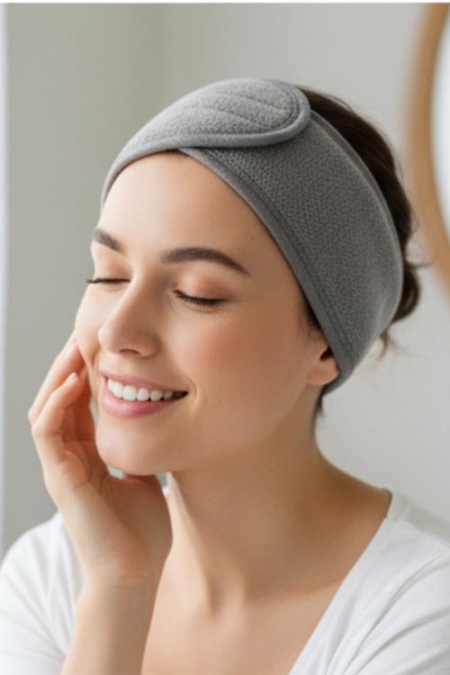 Adjustable Headband 2 Piece Set - Grey