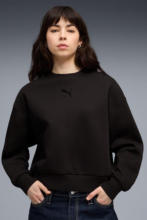 Ess Elevated Oversized Logo Crew Dk - Puma Black