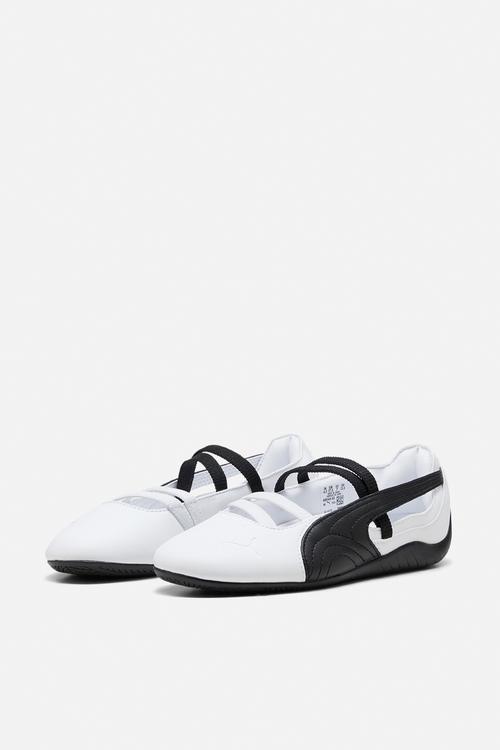 Speedcat Ballet Lthr Wns - White- Black