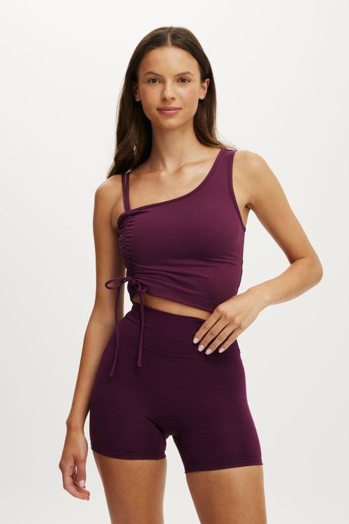 Ultra Soft Asymmetric Side Gather Tank - Pickled Beet