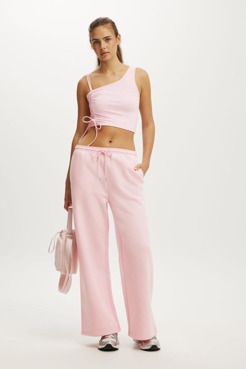 Ultra Soft Asymmetric Side Gather Tank - Cherry Dream