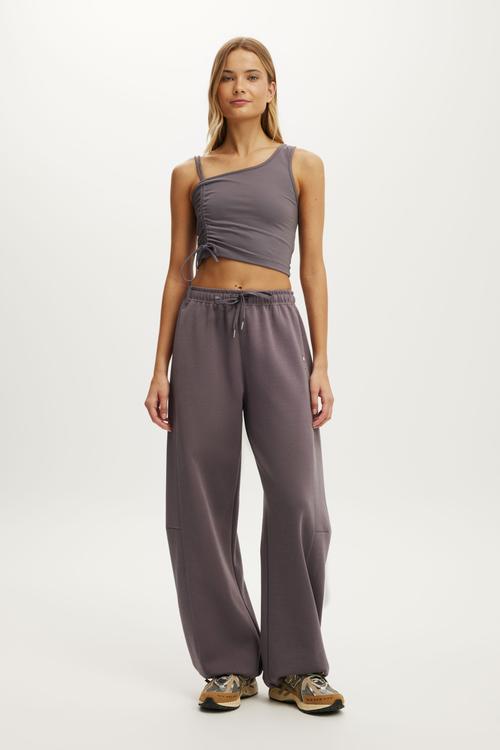 Ultra Soft Asymmetric Side Gather Tank - Violet Grey