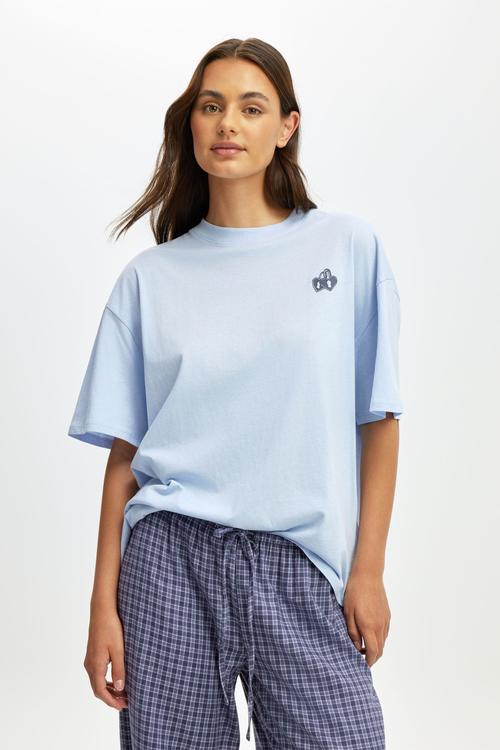 Oversized lounge graphic tee - violet blue/ dreaming of you